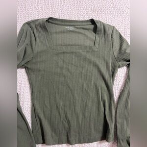 NWOT xs old navy army green long sleeve top